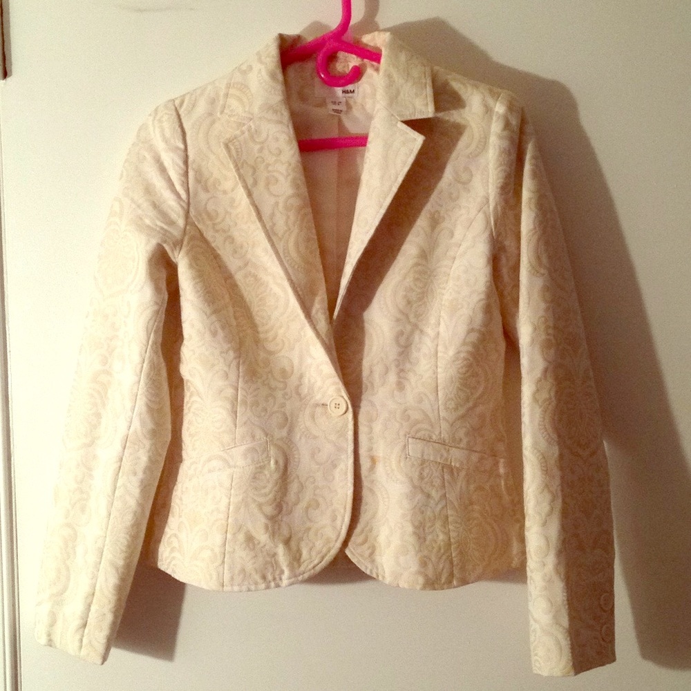 Cream paisley print spring blazer